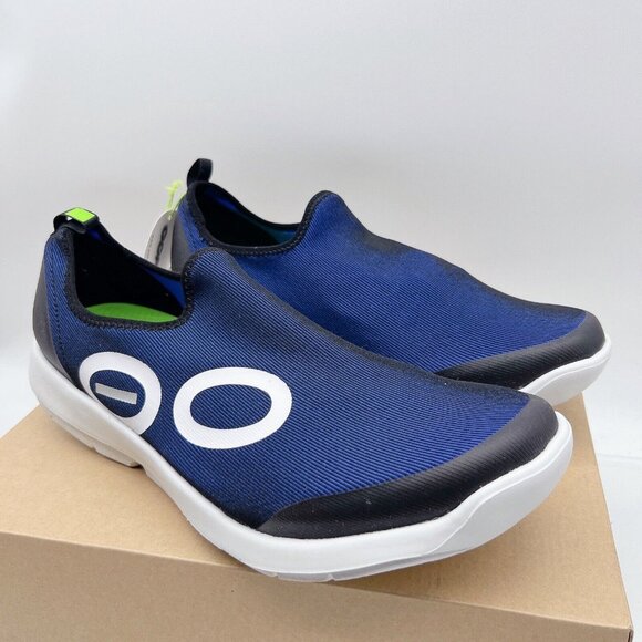 OOFOS OOmg Sport eeZee Low Mens Recovery Comfort Shoes Navy Blue White US 13 - Picture 5 of 15